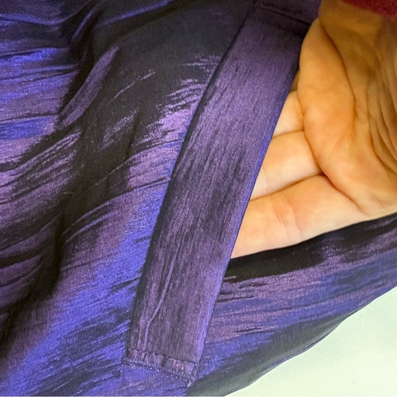 Vintage purple taffeta button down tie waist theatre coat size Large - Picture 10 of 12